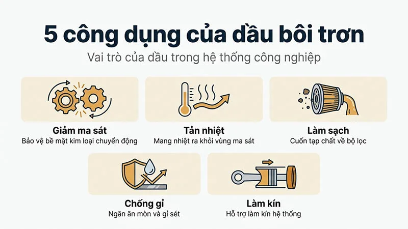 5 công dụng dầu bôi trơn