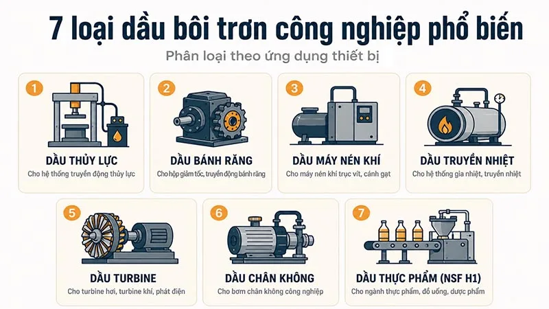 7 loại dầu bôi trơn