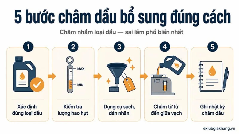 Châm dầu bổ sung đúng cách
