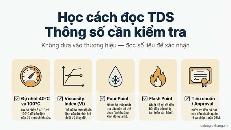 Đọc TDS thông số dầu bôi trơn