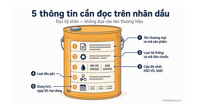 Thông tin cần đọc trên nhãn dầu