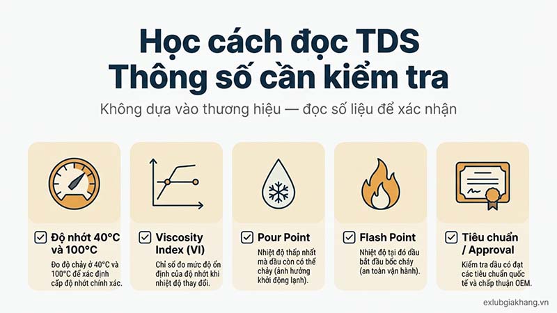 Đọc TDS thông số dầu bôi trơn
